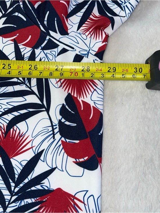 Roundtree & Yorke Performance Polo Shirt Mens Size 2XB Red White & Blue Tropical - Picture 9 of 10